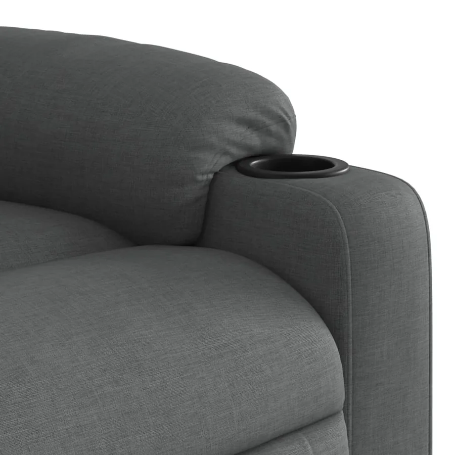 Fauteuil inclinable de massage gris foncé tissu - 9
