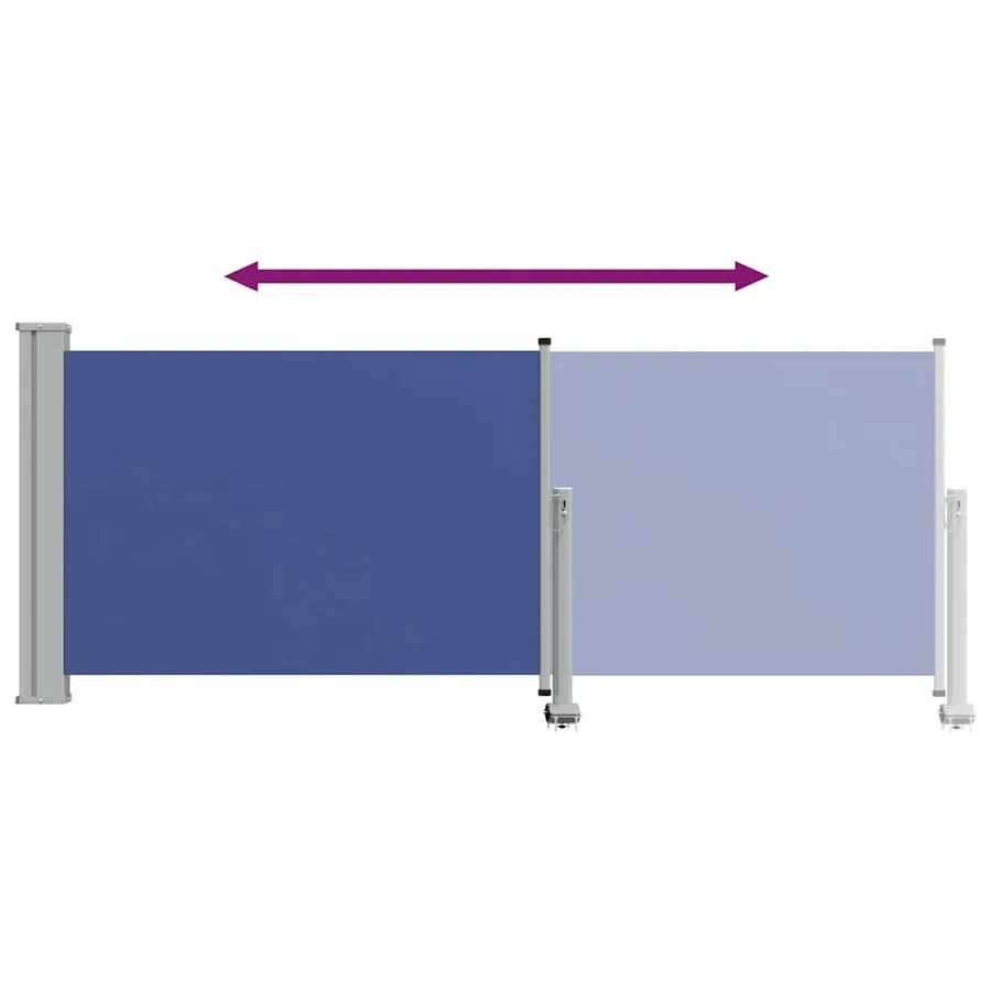 Auvent latéral rétractable de patio 100x300 cm Bleu - 8