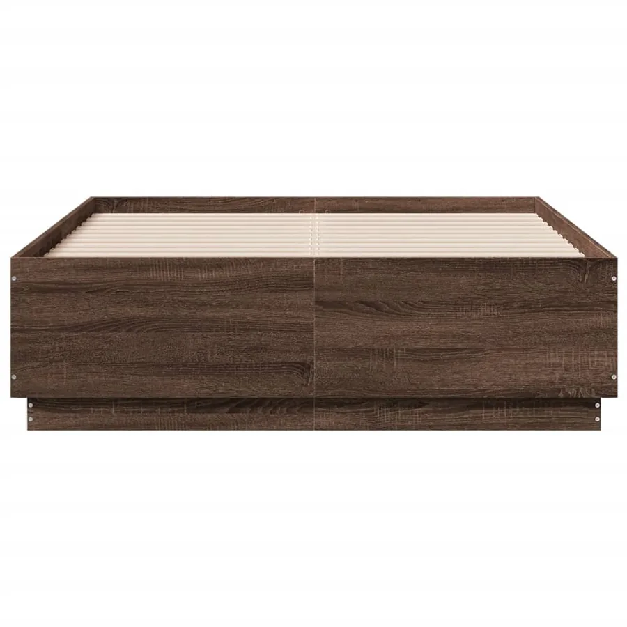 Cadre de lit avec LED sans matelas chêne marron 120x190 cm - 6