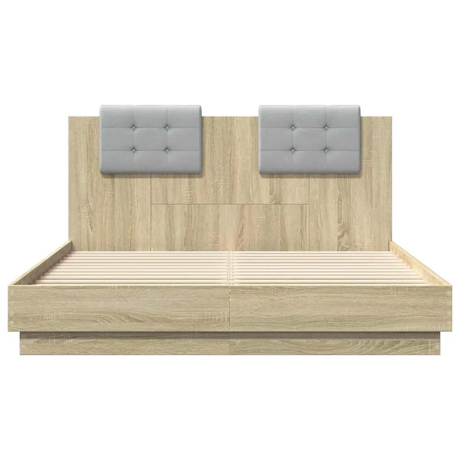 Cadre de lit avec LED sans matelas chêne sonoma 120x200 cm - 6