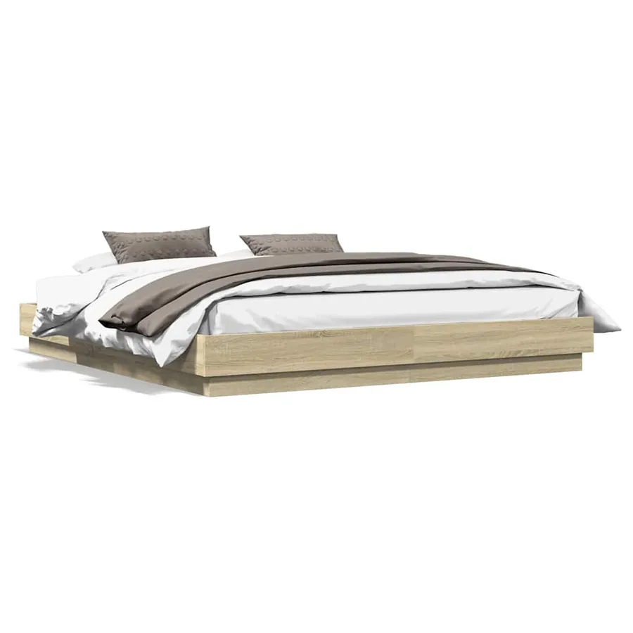 Cadre de lit sans matelas chêne sonoma 200x200 cm - 2