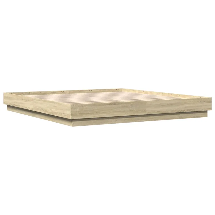 Cadre de lit sans matelas chêne sonoma 200x200 cm - 3