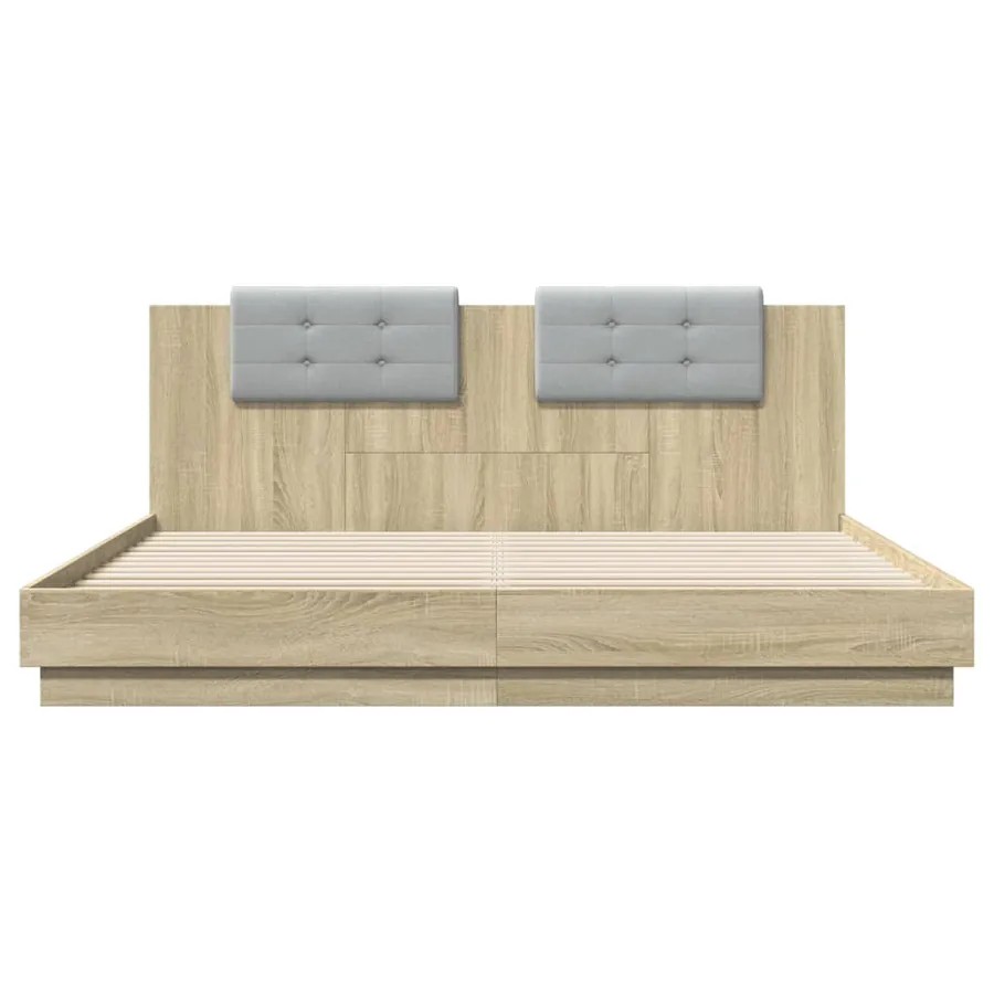 Cadre de lit sans matelas chêne sonoma 200x200 cm - 4