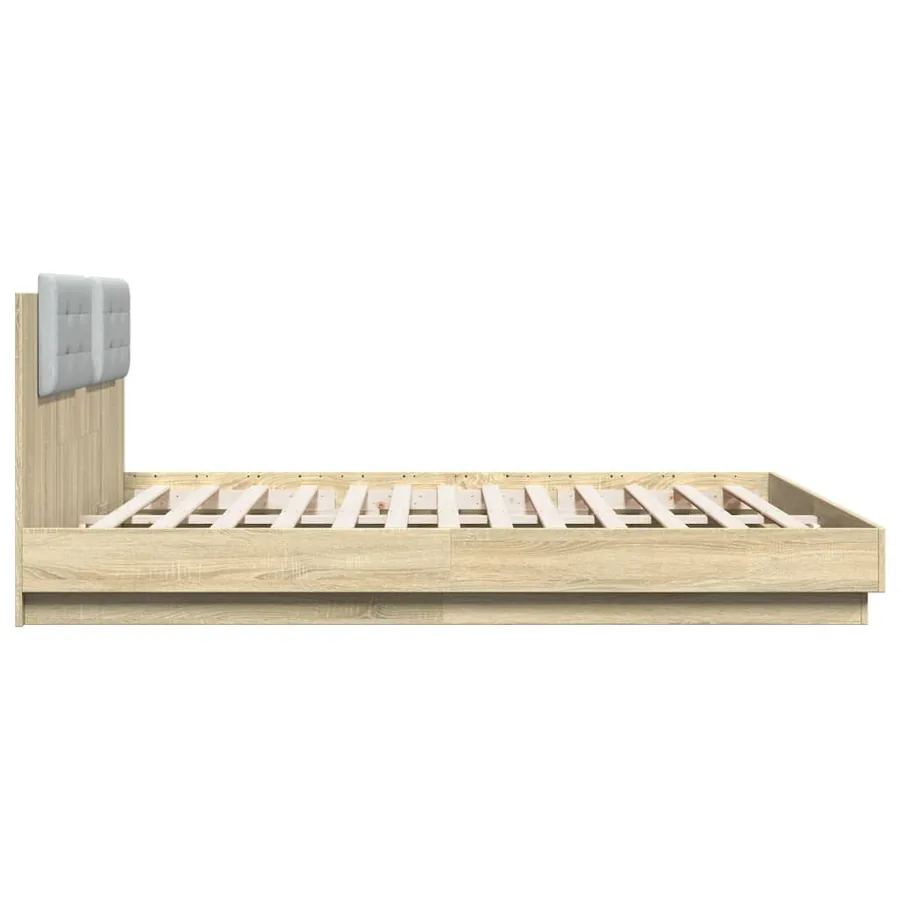 Cadre de lit sans matelas chêne sonoma 200x200 cm - 5