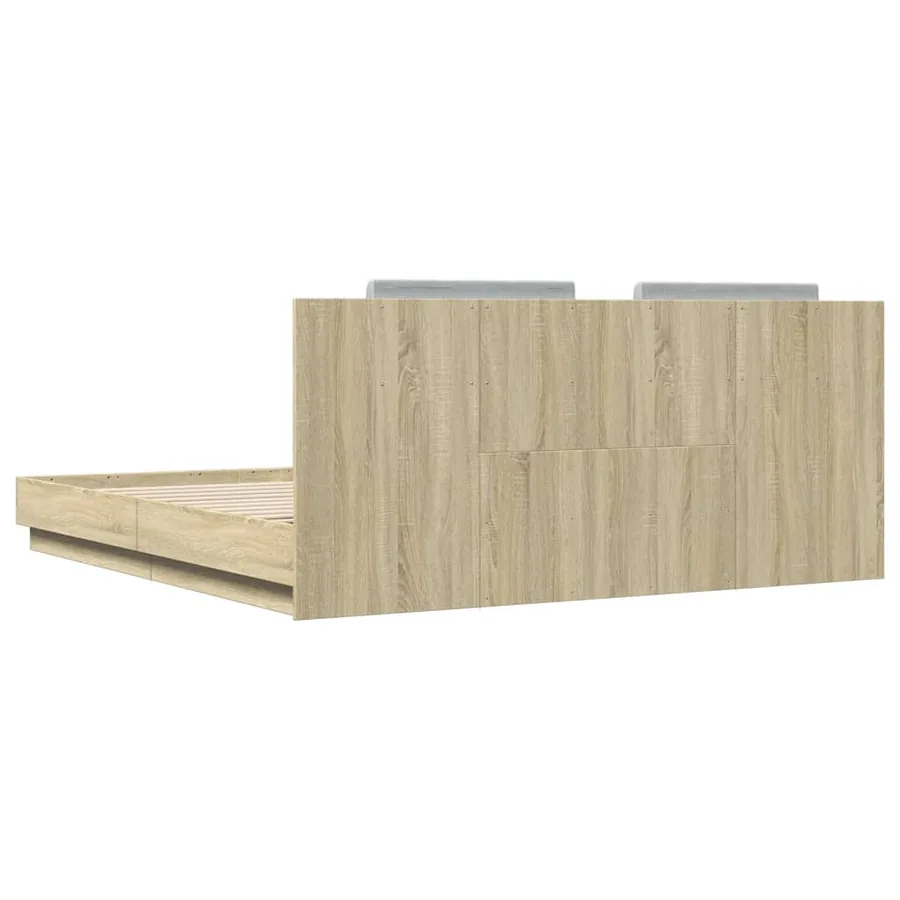 Cadre de lit sans matelas chêne sonoma 200x200 cm - 6