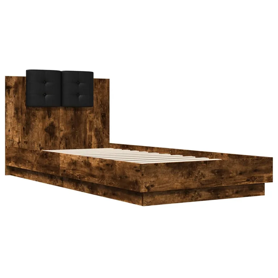 Cadre de lit sans matelas chêne fumé 100x200 cm - 3
