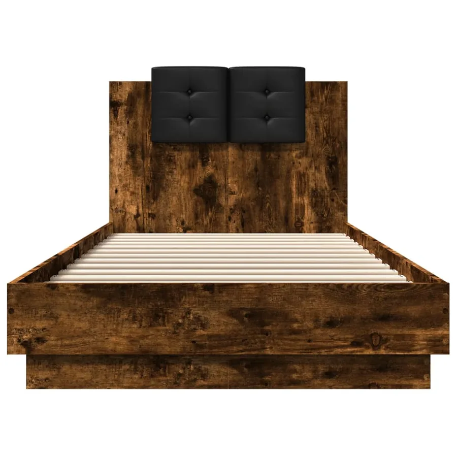 Cadre de lit sans matelas chêne fumé 100x200 cm - 4