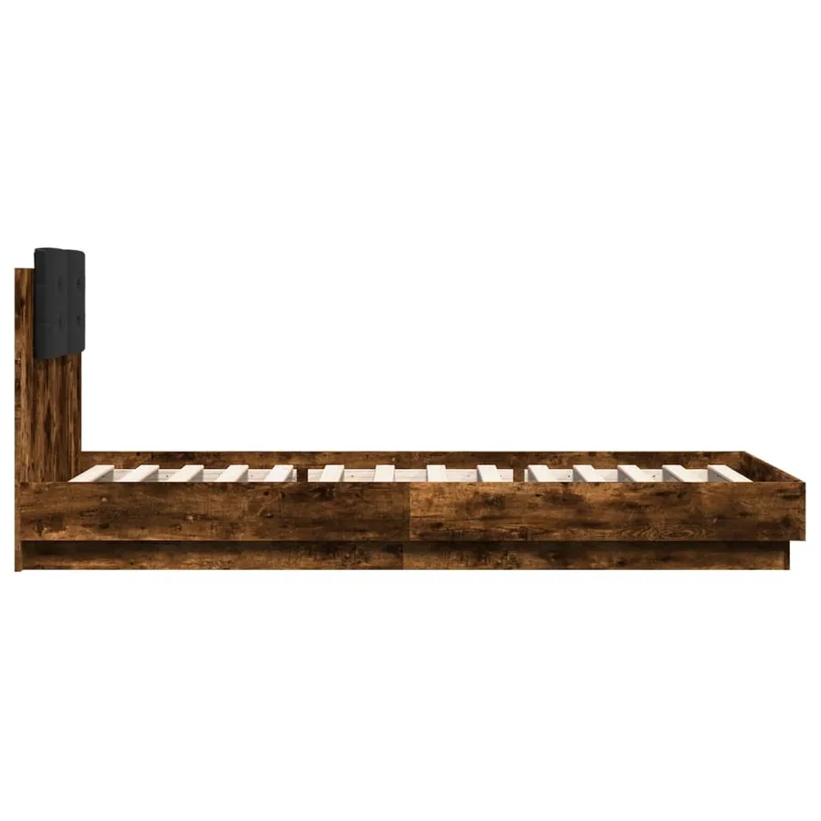 Cadre de lit sans matelas chêne fumé 100x200 cm - 5