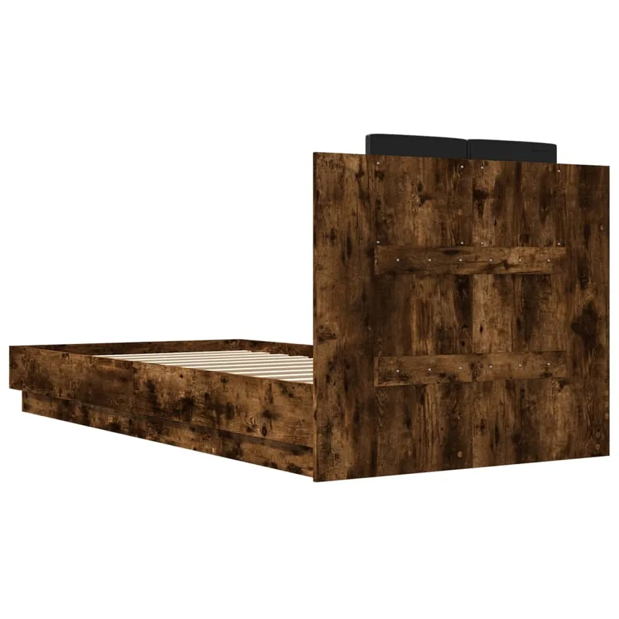 Cadre de lit sans matelas chêne fumé 100x200 cm - 6