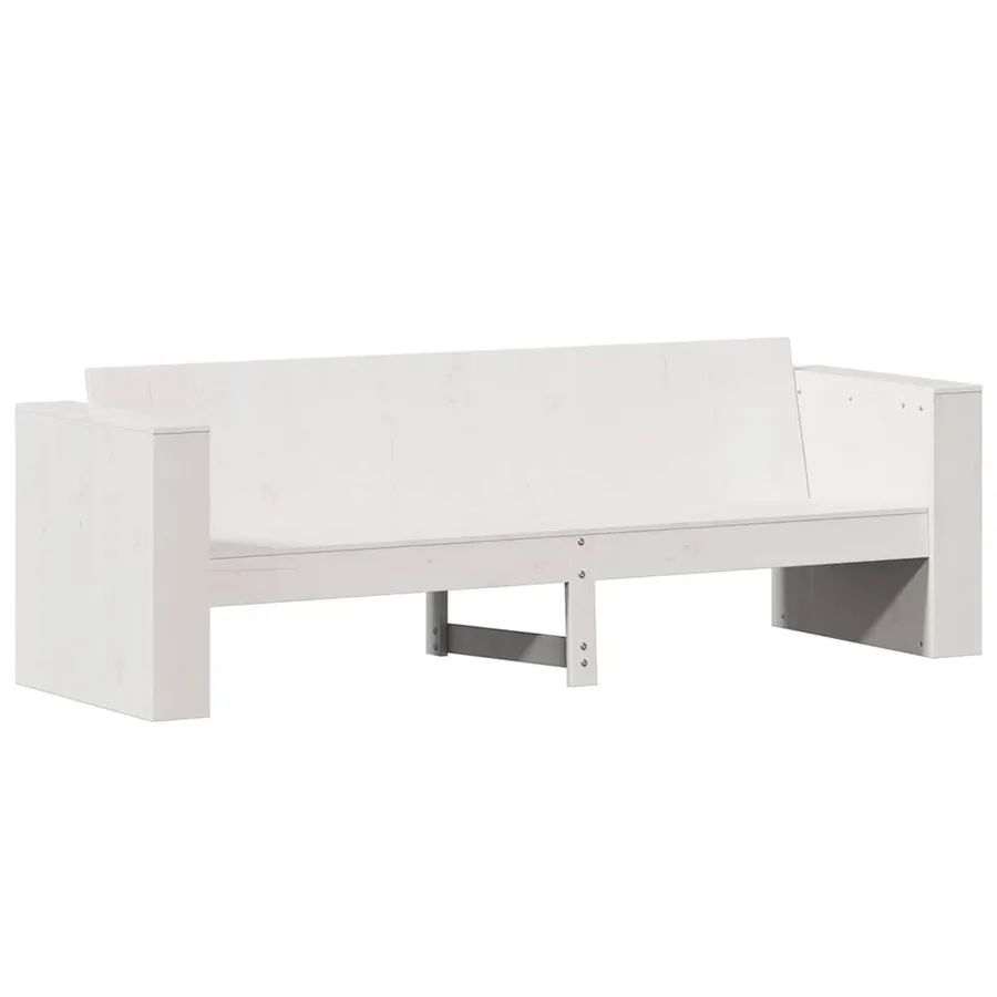 Salon de jardin 2 pcs blanc bois de pin massif - 5