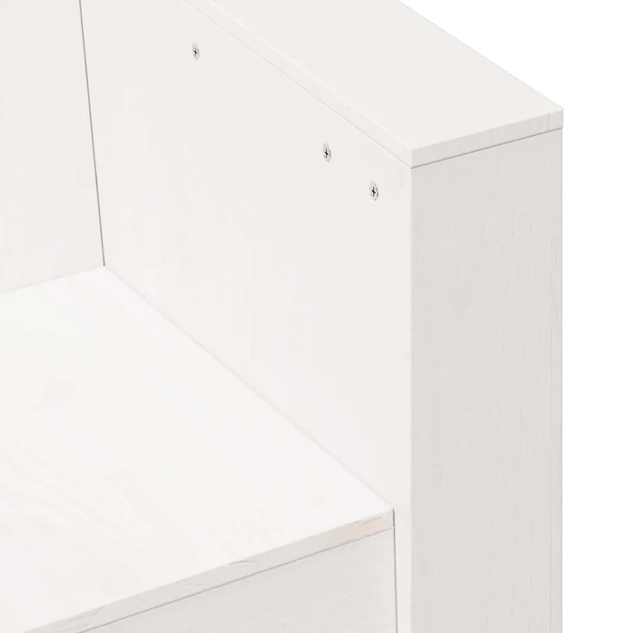 Salon de jardin 2 pcs blanc bois de pin massif - 8