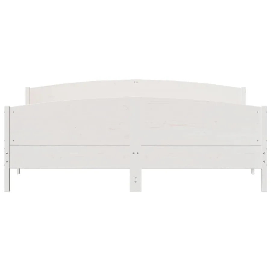 Cadre de lit sans matelas blanc 200x200 cm bois massif de pin - 4