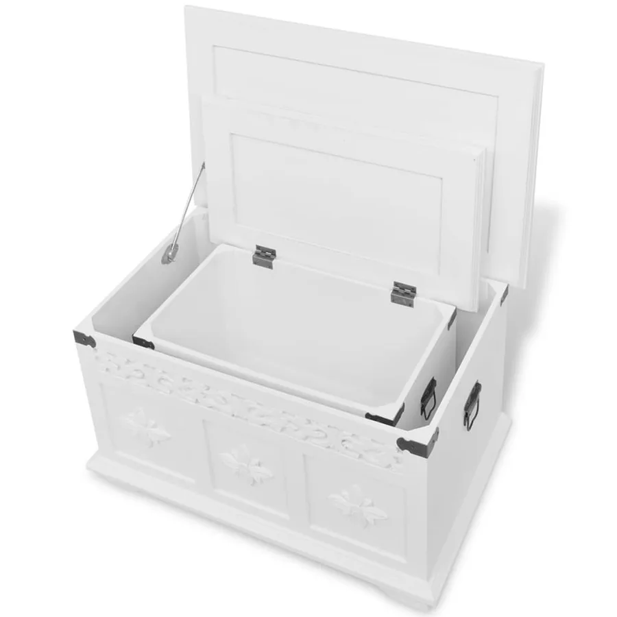 Ensemble de deux coffres de rangement Blanc - 4