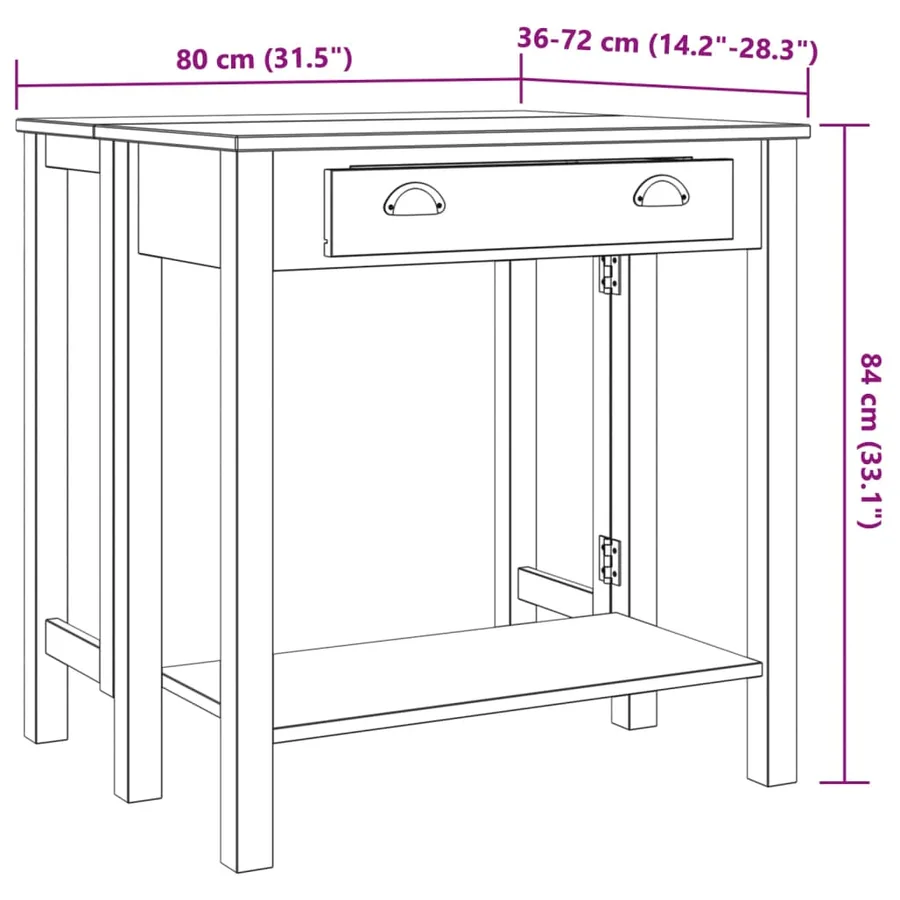Ensemble de bar 5 pcs Bois de pin massif - 12