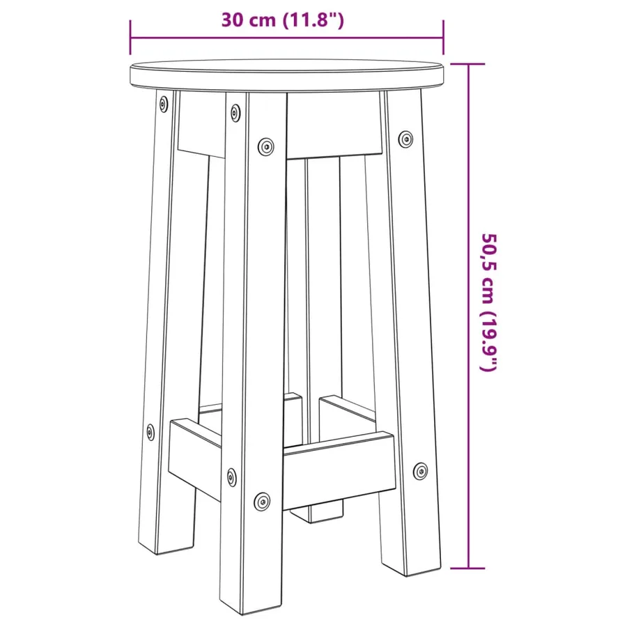 Ensemble de bar 5 pcs Bois de pin massif - 13