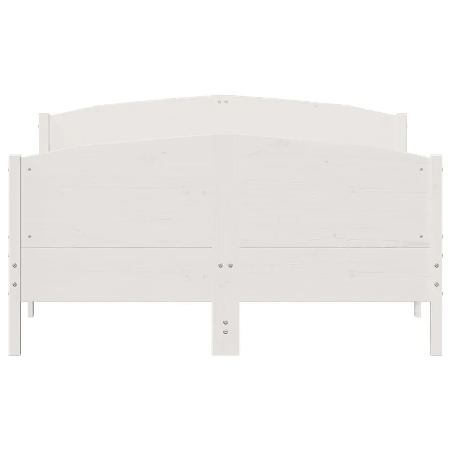 Cadre de lit sans matelas blanc 140x200 cm bois de pin massif - 4