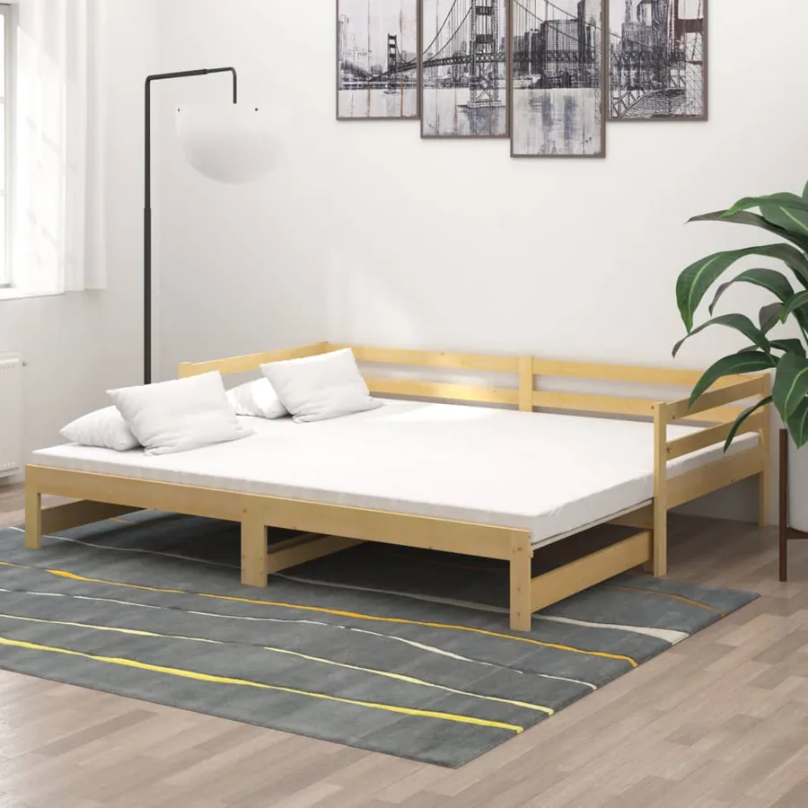 Lit coulissant 2x(90x200) cm Bois de pin massif