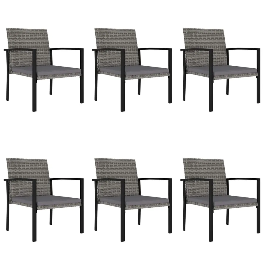 Ensemble à manger de jardin 7 pcs Résine tressée Gris - 7