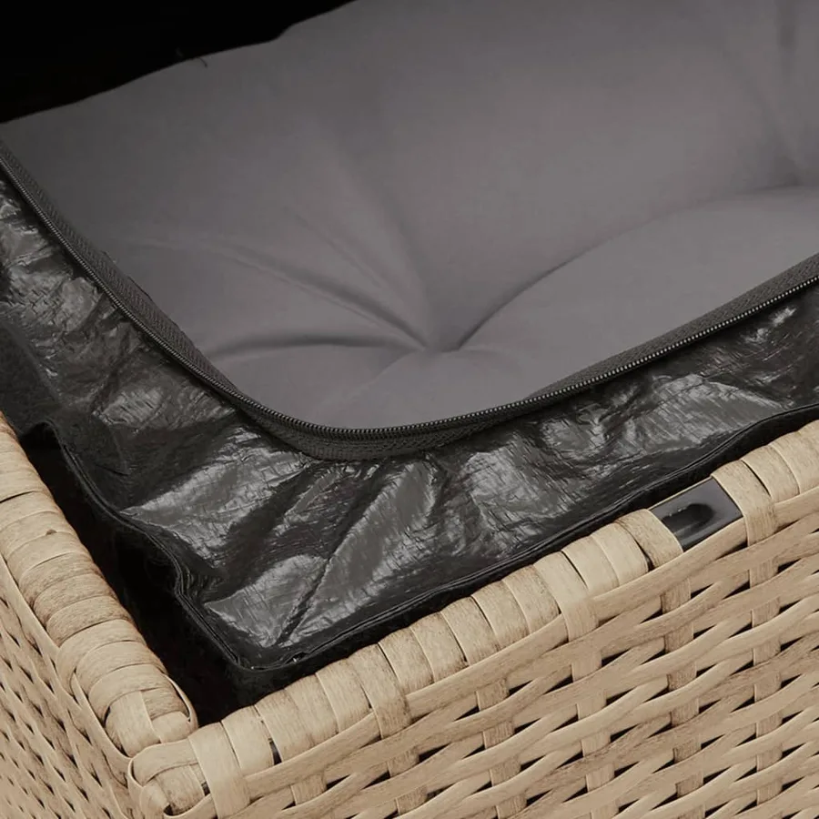 Salon de jardin avec coussins 7pcs mélange beige résine tressée - 7