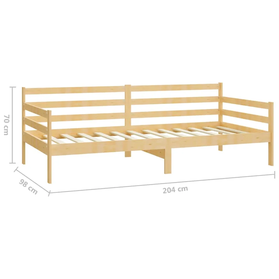 Lit de repos avec matelas 90x200 cm Bois de pin massif - 10