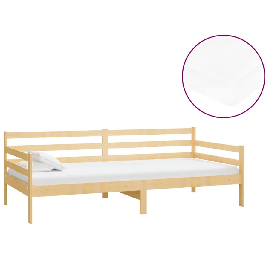Lit de repos avec matelas 90x200 cm Bois de pin massif - 2