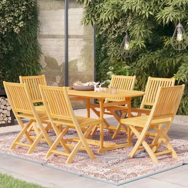 Ensemble à manger de jardin 7 pcs Bois de teck massif