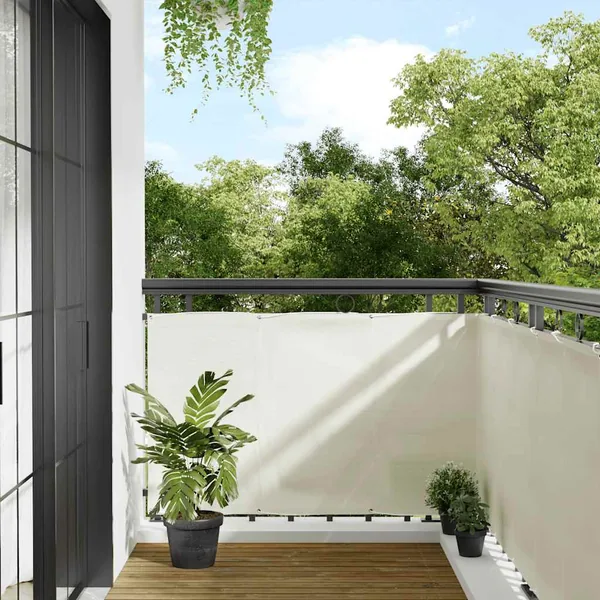 Écran de balcon crème 90x800 cm 100% polyester oxford