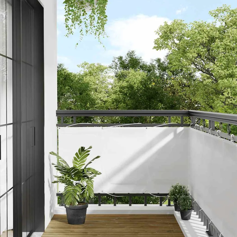 Écran de balcon blanc 75x800 cm 100% polyester oxford