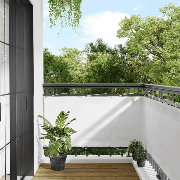 Écran de balcon blanc 75x800 cm 100% polyester oxford