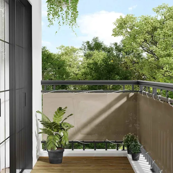 Écran de balcon taupe 75x800 cm 100% polyester oxford