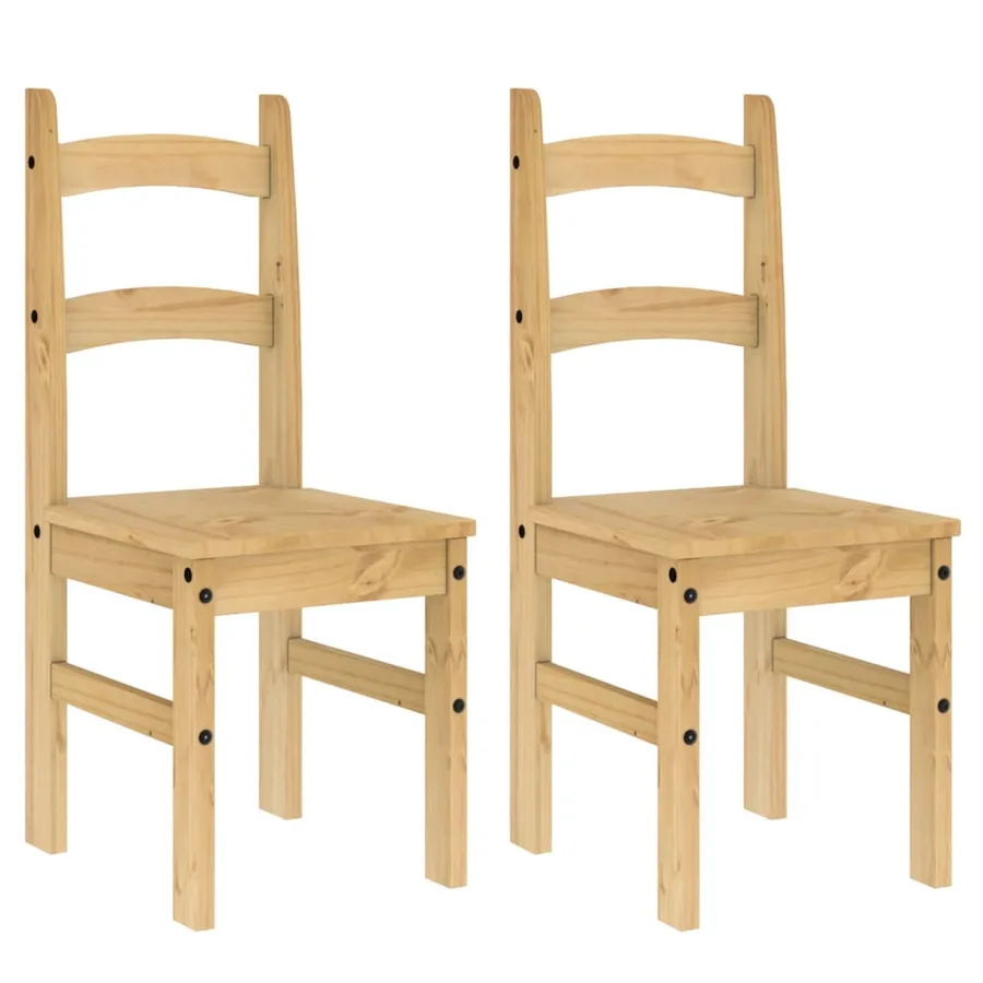 Chaises à manger lot de 2 40x46x99 cm bois massif de pin - 2