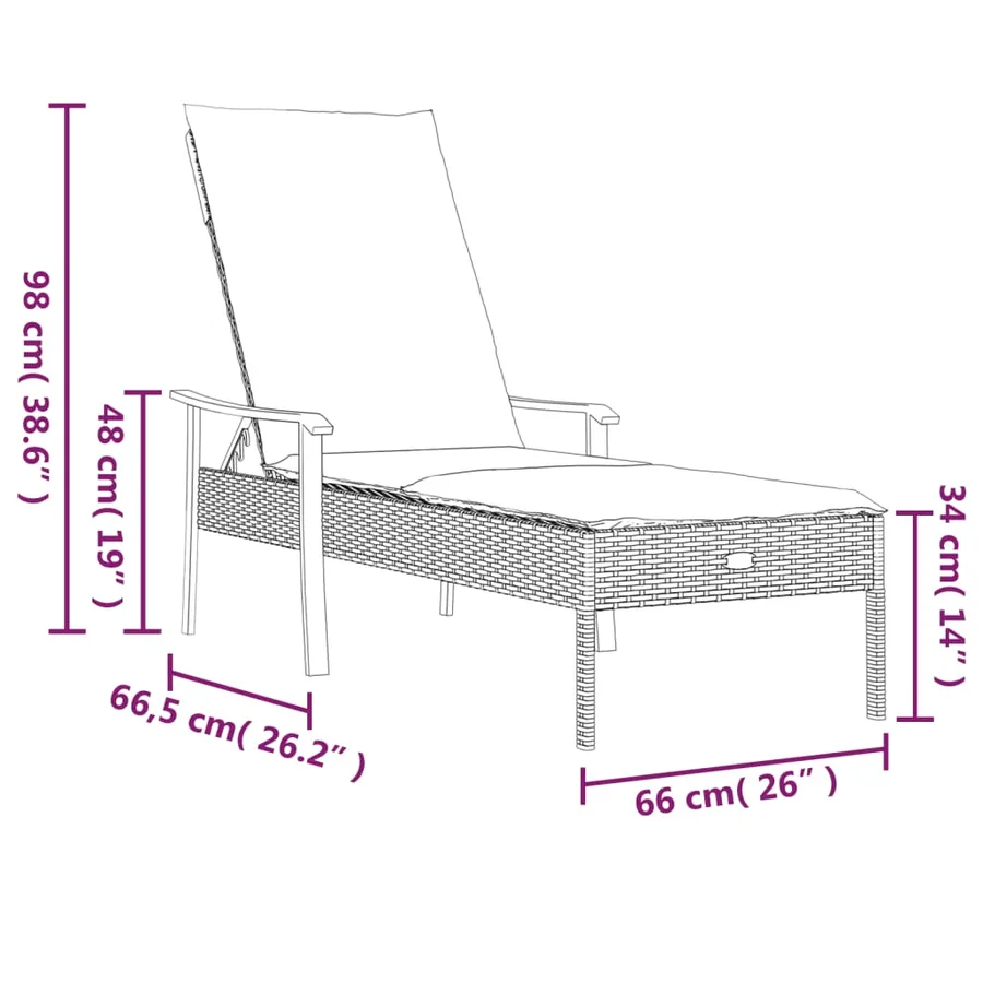 Chaises longues lot de 2 avec table et coussins gris poly rotin - 9
