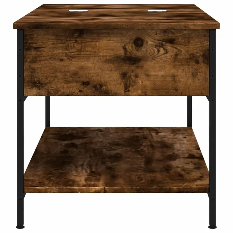 Table basse chêne fumé 100x50x50 cm bois d'ingénierie et métal - 6
