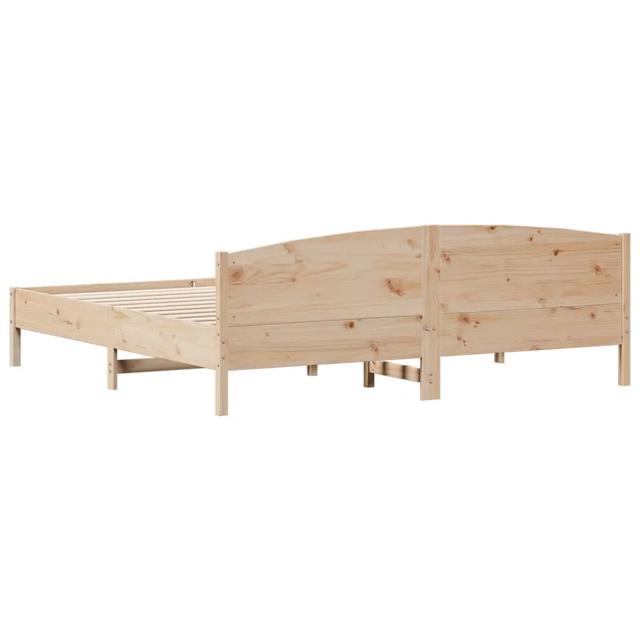 Cadre de lit avec tête de lit 200x200 cm Bois de pin massif - 6