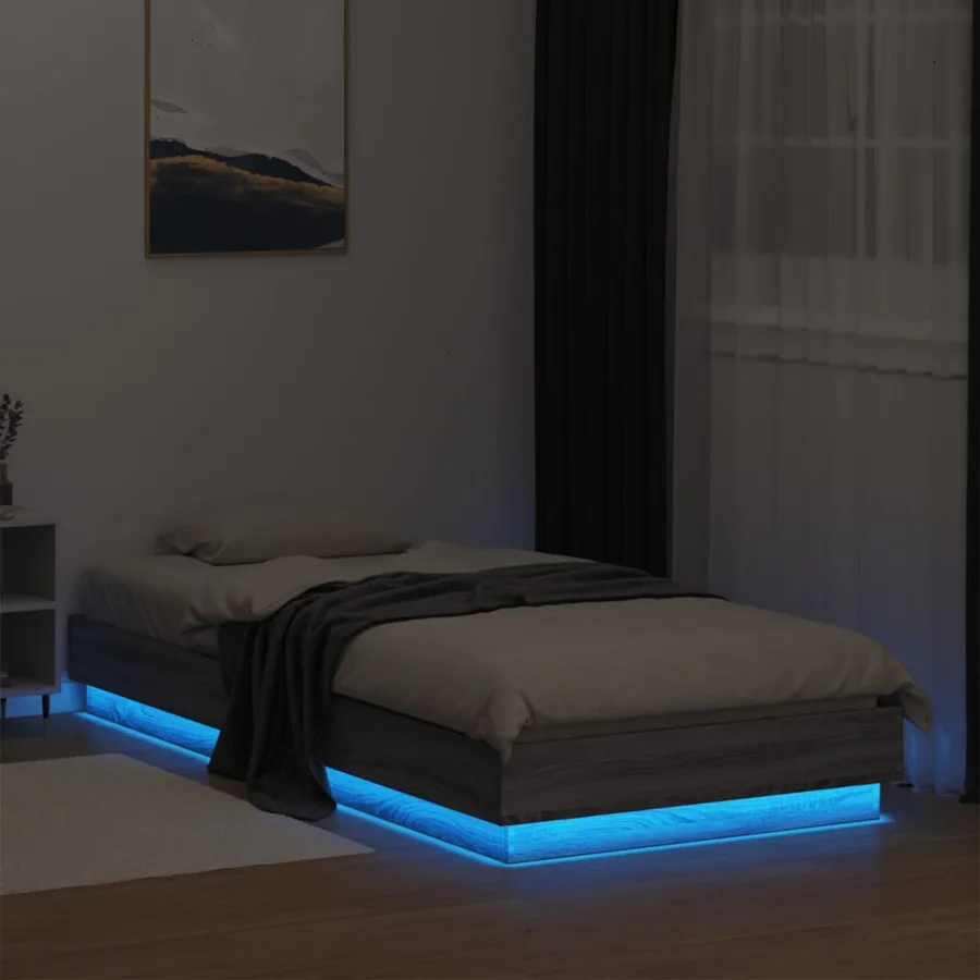 Cadre de lit sans matelas avec lumières LED 90x200 cm - 5