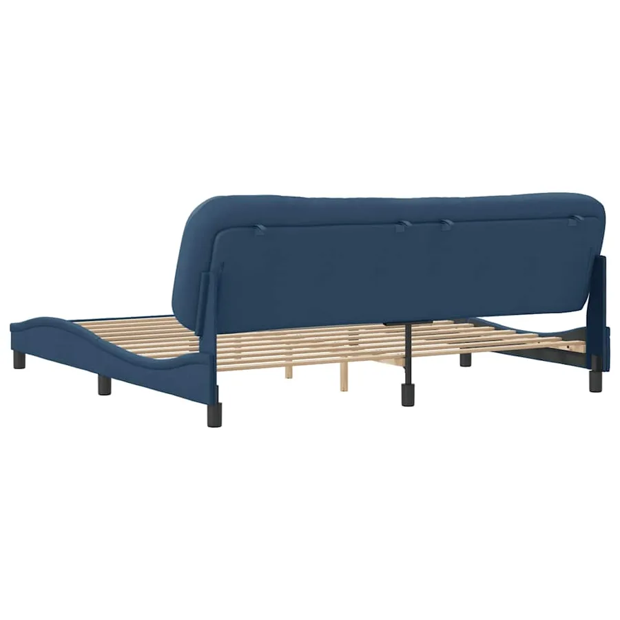 Cadre de lit sans matelas Hvar bleu 200x200 cm tissu - 6