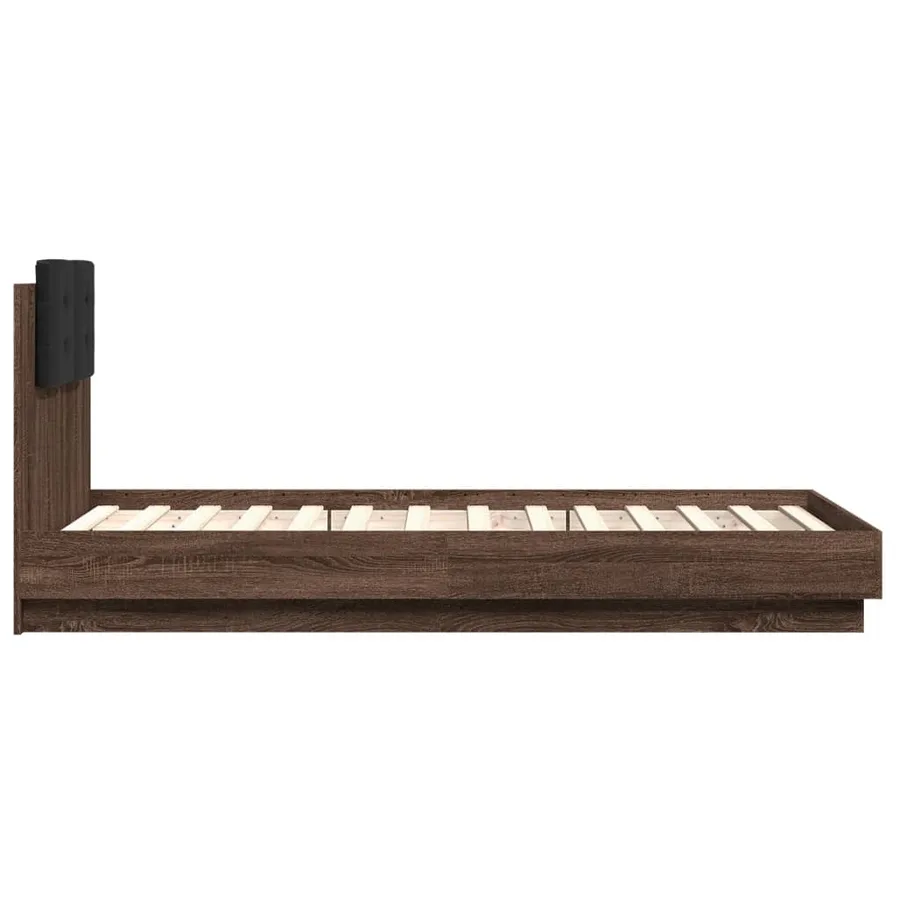 Cadre de lit avec LED sans matelas chêne marron 90x190 cm - 7
