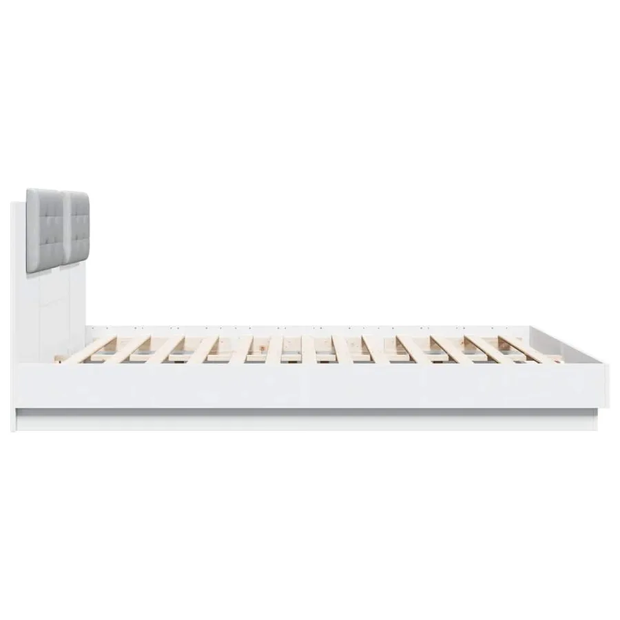 Cadre de lit sans matelas blanc 200x200 cm - 5