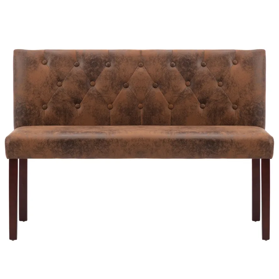 Banc 120 cm Marron Similicuir daim - 3