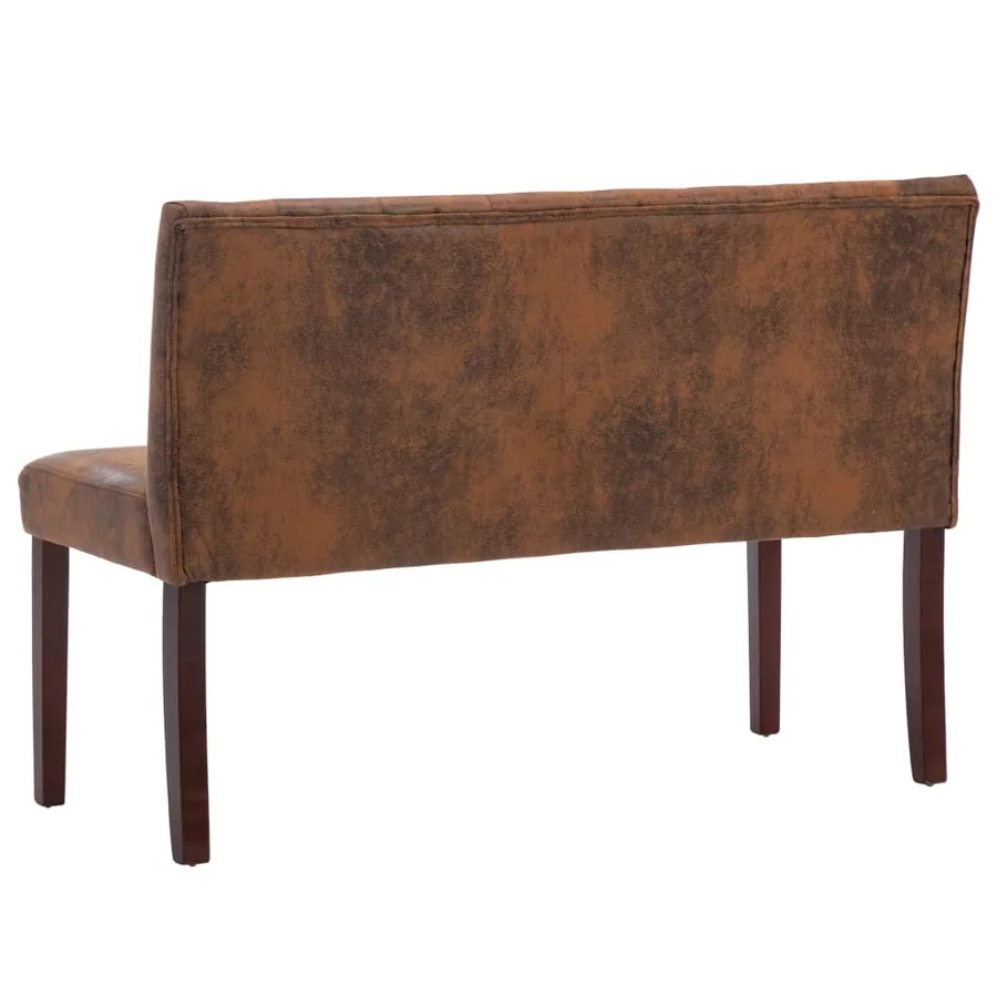 Banc 120 cm Marron Similicuir daim - 5