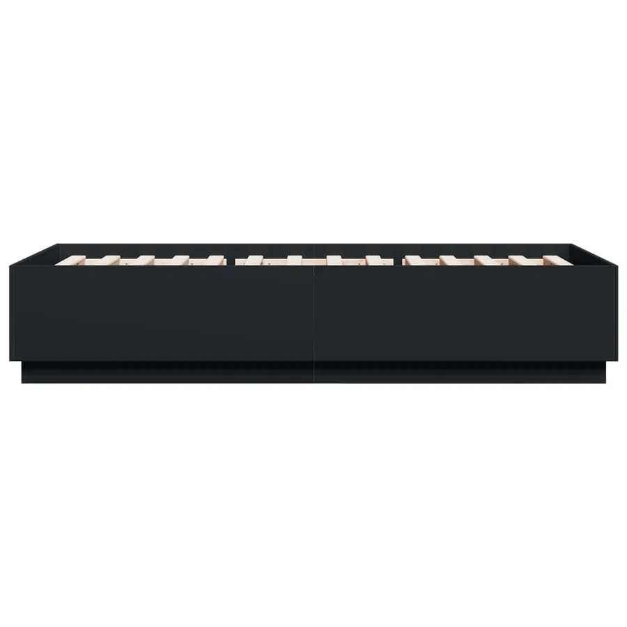 Cadre de lit avec LED sans matelas noir 90x200 cm - 7