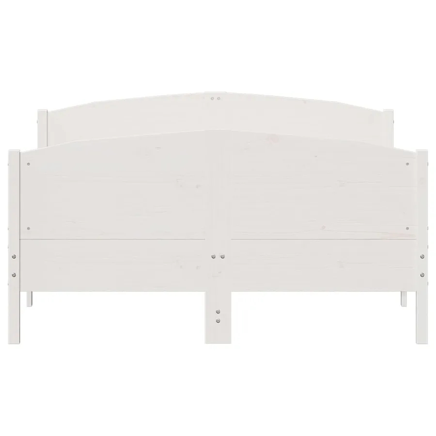 Cadre de lit sans matelas blanc 135x190 cm bois de pin massif - 4
