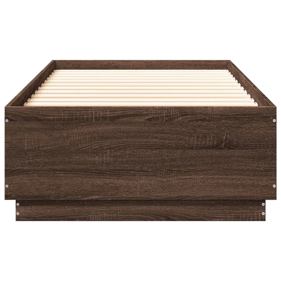 Cadre de lit avec LED sans matelas chêne marron 90x200 cm - 6