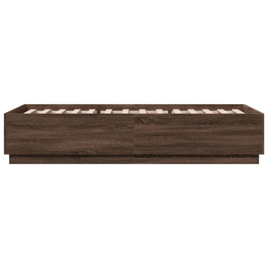 Cadre de lit avec LED sans matelas chêne marron 90x200 cm - 7