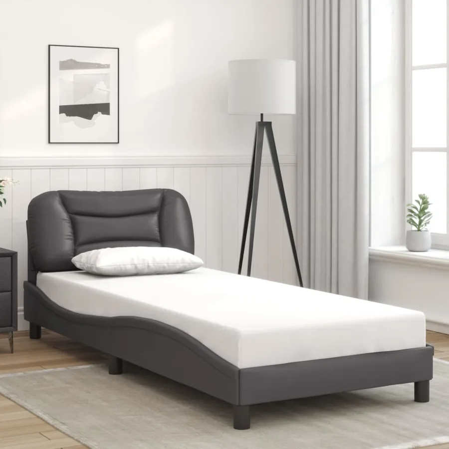 Cadre de lit avec LED sans matelas Hvar gris 90x190 cm - 4