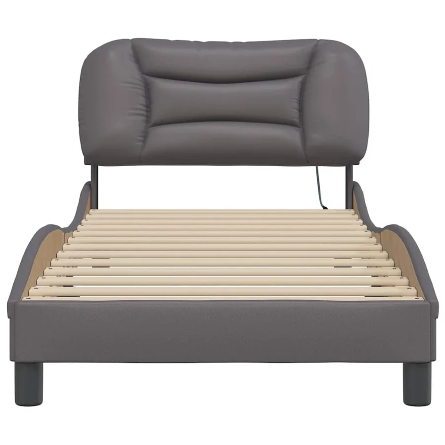 Cadre de lit avec LED sans matelas Hvar gris 90x190 cm - 6