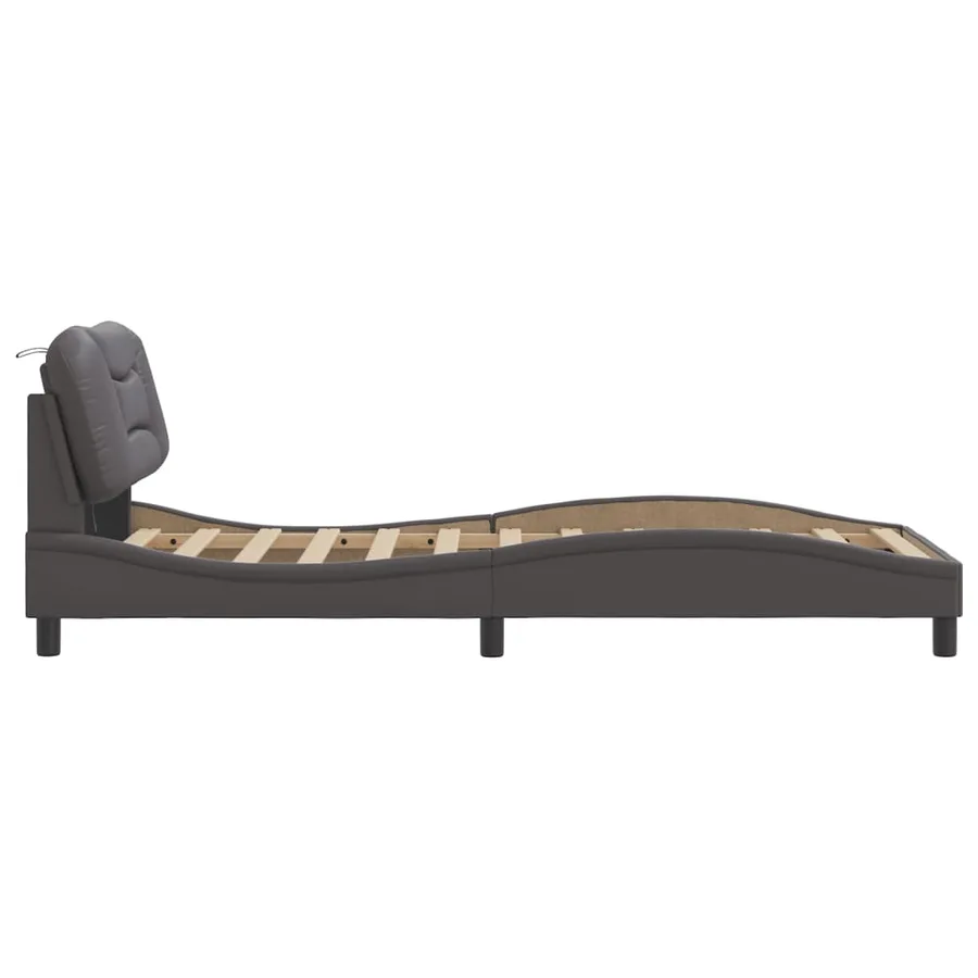Cadre de lit avec LED sans matelas Hvar gris 90x190 cm - 8