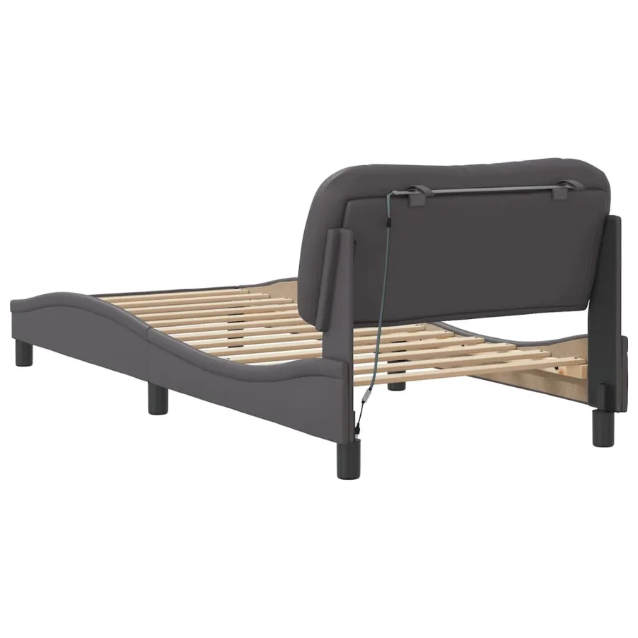 Cadre de lit avec LED sans matelas Hvar gris 90x190 cm - 9