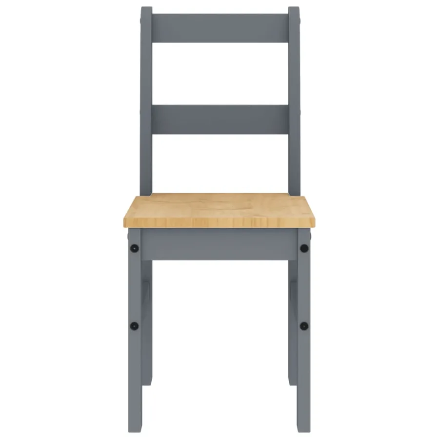 Chaises à manger lot de 2 PANAMA gris bois massif de pin - 4