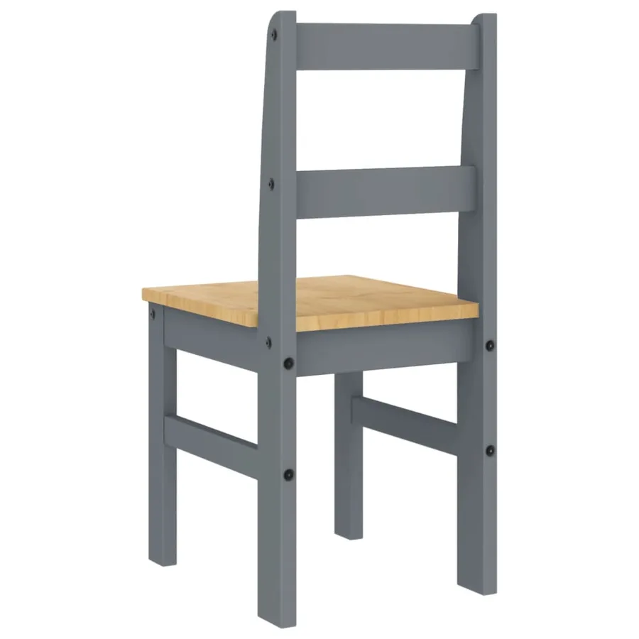 Chaises à manger lot de 2 PANAMA gris bois massif de pin - 7